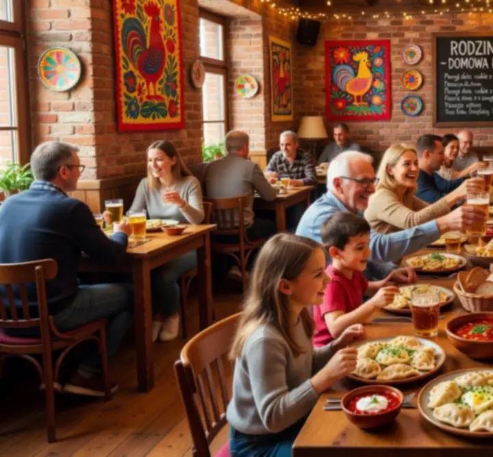 Galeria zdjęć przedstawiająca wnętrza restauracji i ujęcia potraw