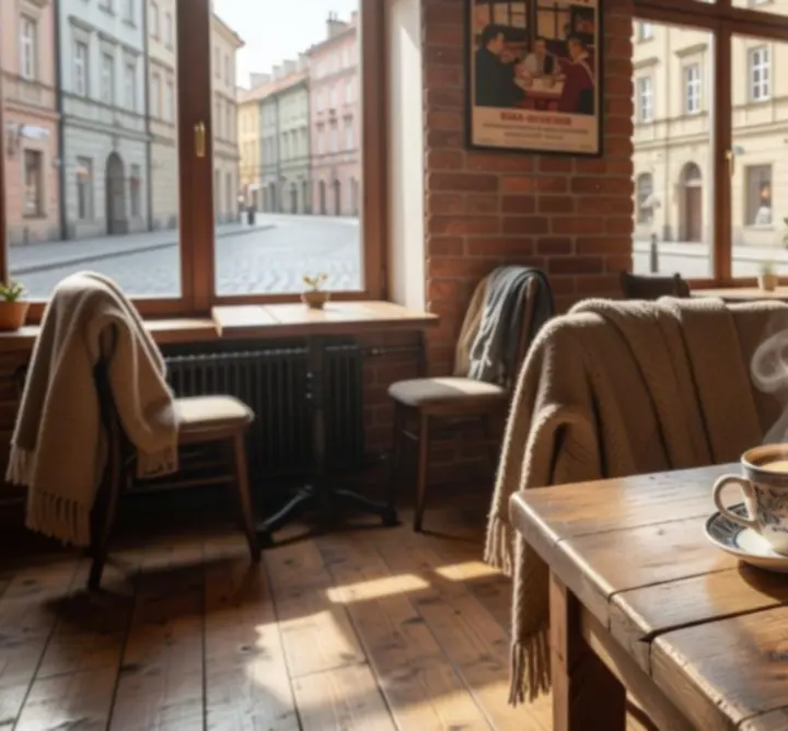 Mapa z zaznaczonymi lokalami gastronomicznymi w polskich miastach